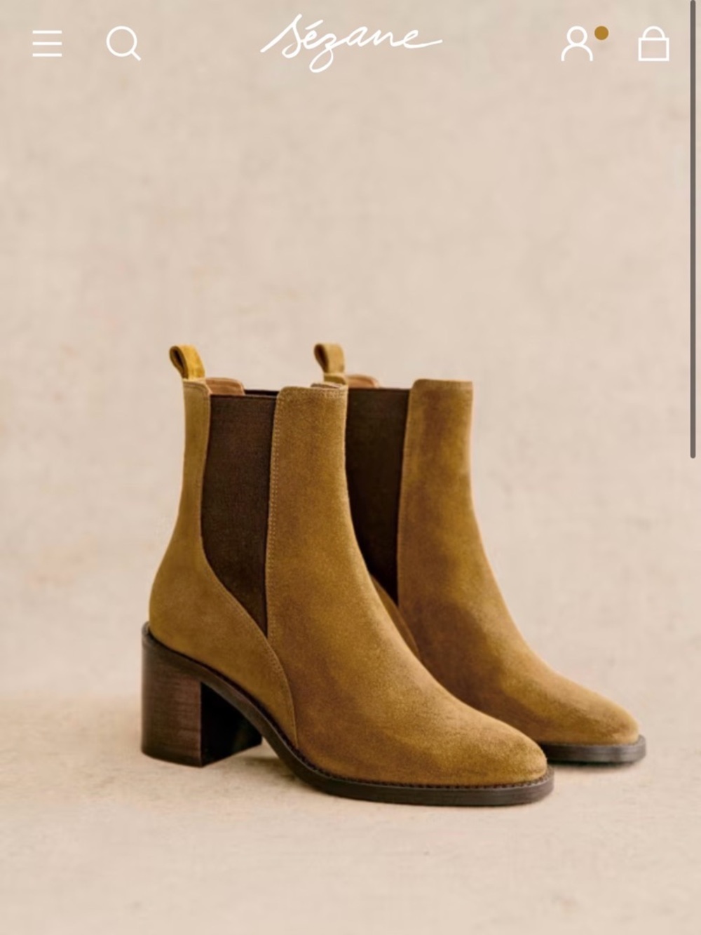 Sezane Pippa Boots (38) - caramel/ochre color